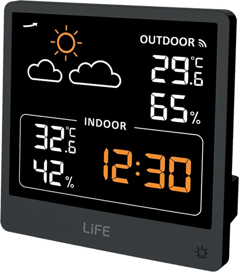 Μετεωρολογικός σταθμός με ασύρματο εξωτερικό αισθητήρα και ρολόι